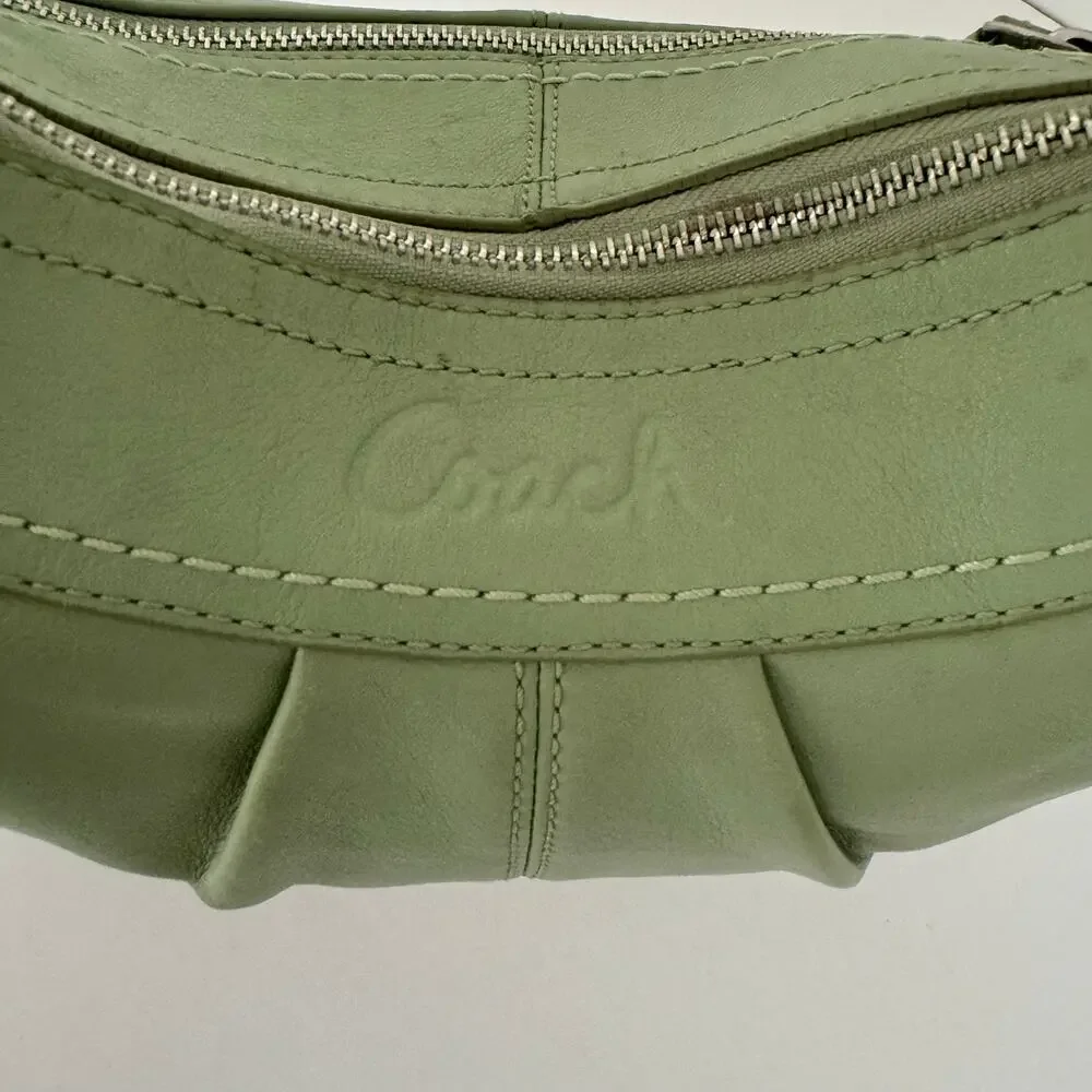 Coach Soho Pleated Leather Shoulder Bag Lime Mint Green F13730
